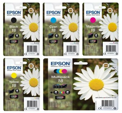 Original Epson 18 Daisy Tintenpatronen für XP-225 XP-302 XP-305 XP-322 XP-415 Set