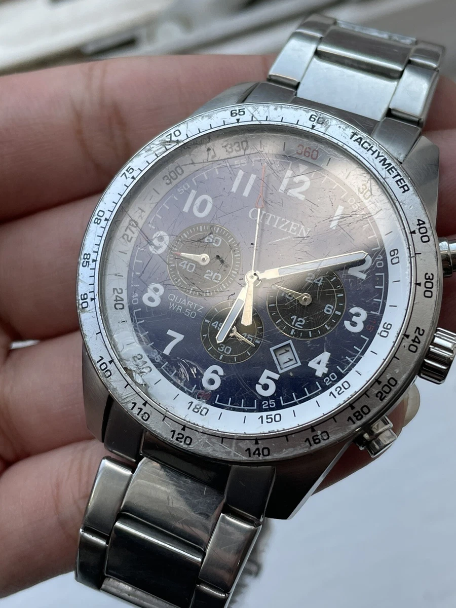 CITIZEN CHRONOGRAPH Navy Blue Dial Quartz 50M Men 