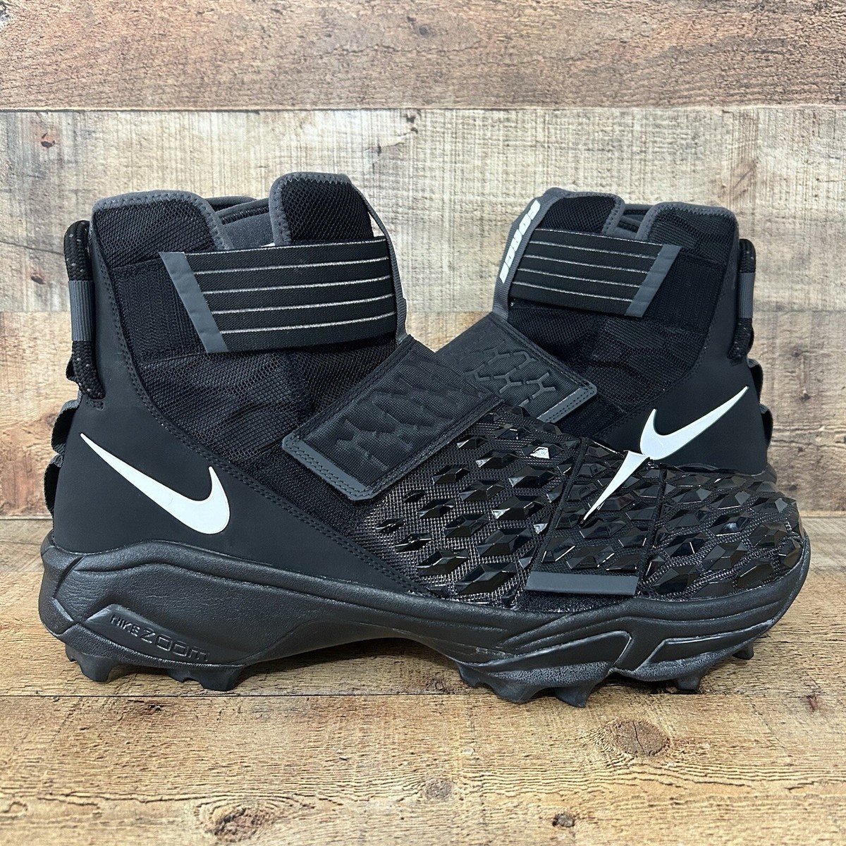 Size 15 Nike Force Savage Elite Shark Linemen Football Cleats Black CK2824-001 Nike Force Savage Elite 2 Shark Football Cleats CK2824-001  main image 4