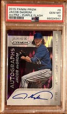 2015 Panini Autographs Prizm Purple Flash #6 Jacob deGrom RC PSA 10 GEM MT Pop.2