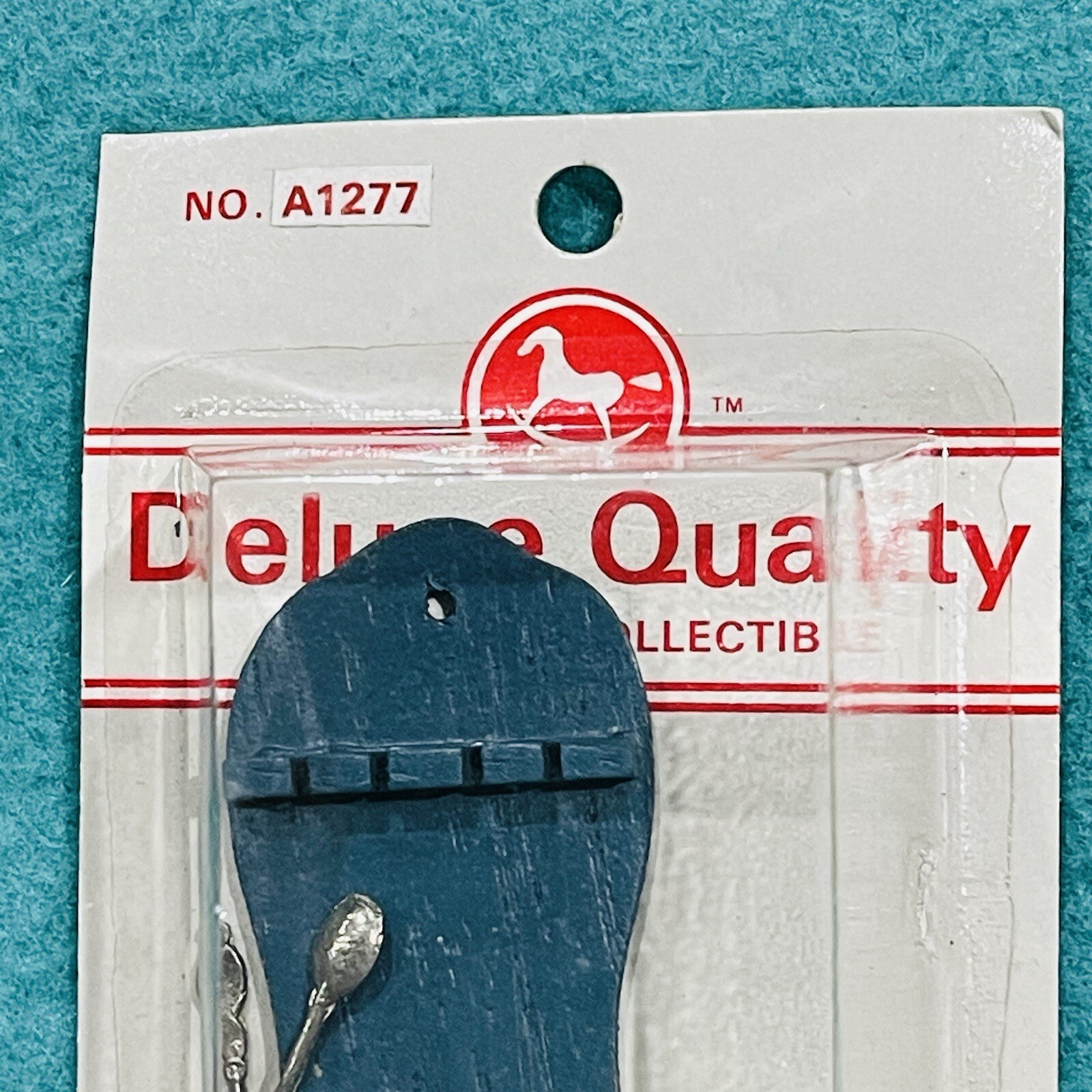 Vintage Deluxe Quality  Dollhouse Miniature Blue Spoon Rack & 2 Spoons NIP