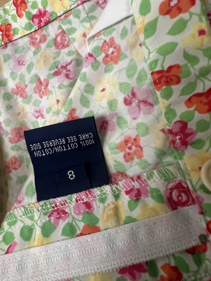 Pantalones Cortos Polo Ralph Lauren De Colección Para Mujer 8 Florales 3 Bolsillos Golf Tenis Preppy Foto 3 de 4