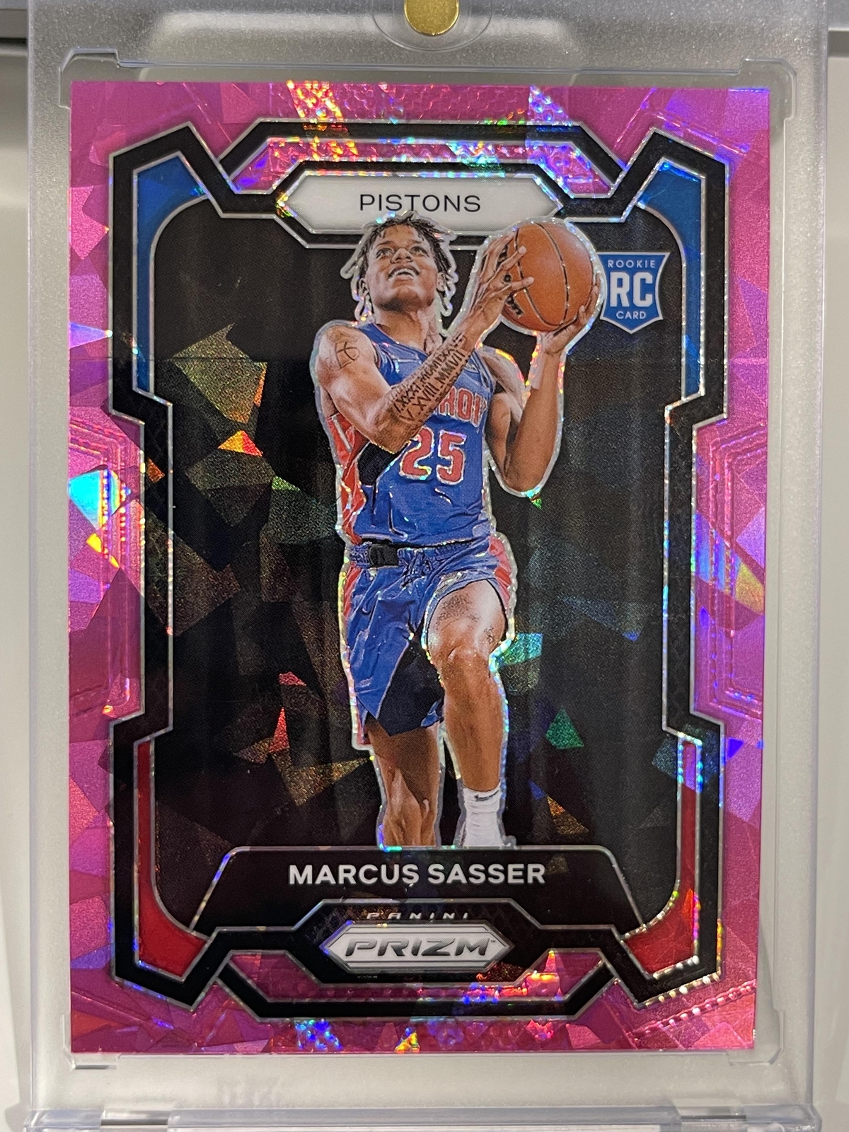 2023-24 Panini Prizm #174 Marcus Sasser Pink Ice Prizm Rc Rookie