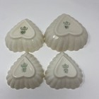 Belleek Trinket Dish Heart Shaped Yellow Iridescent 4th Mark Green Set of 4 — photo 3