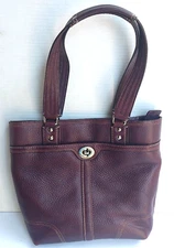 Coach Hamilton Purple Pebbled Leather Shoulder Tote Bag purse F13959 w/ storage