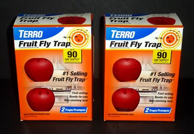 TERRO Indoor Fruit Fly Trap with Built in Window 4 Traps + 180 day Lure Supply
