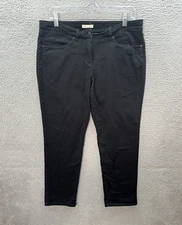 Eileen Fisher Pants Womens Medium Black Mid Rise Stretch Careerwear Minimalist