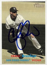 Craig Breslow autographed Baseball Card (Padres) 2006 Topps Heritage Rookie #362