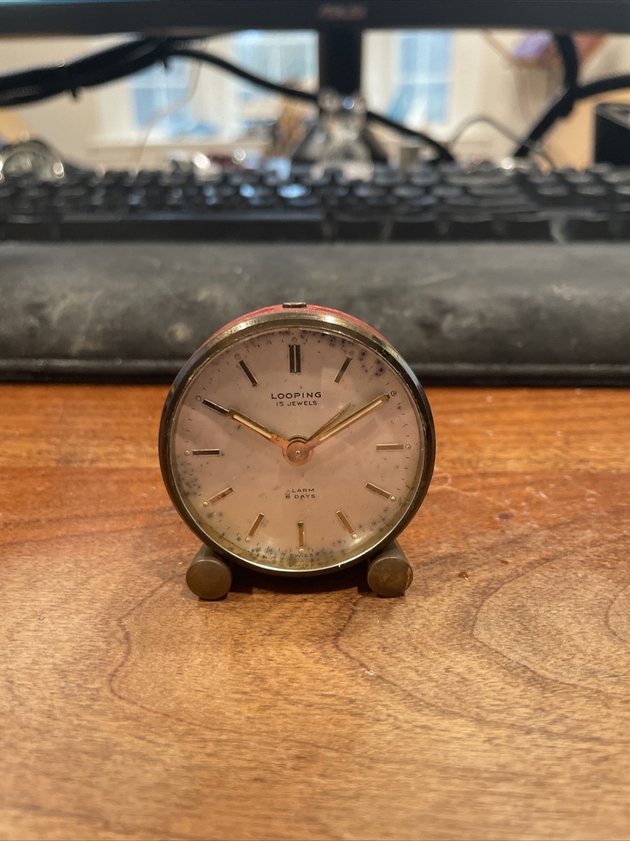 RARE Vintage AMYRAL Fab. LOOPING Swiss Travel Mechanical Alarm