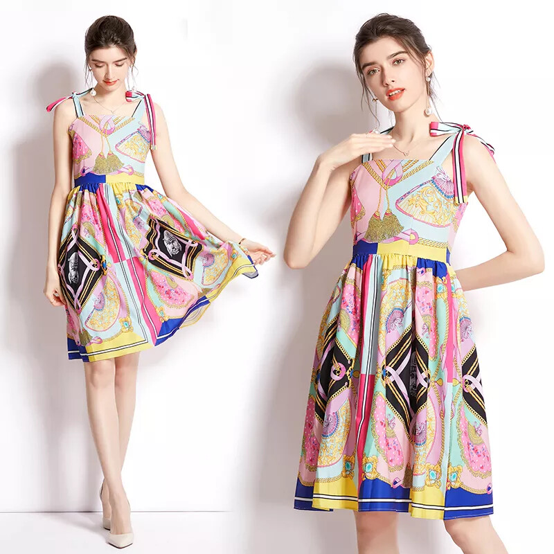 Traje Corto Mujer Mini Colorido Manga Corta Rosa Colorido Ligero Gipsy 14847