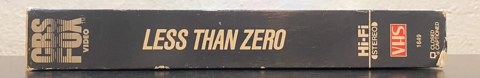 Less Than Zero VHS Tape (Robert Downey Jr., 1988) - Image 3 of 3