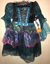 girls NEW NWT MYSTERY WITCH HALLOWEEN COSTUME medium SUPER SPARKLES DELUXE FANCY