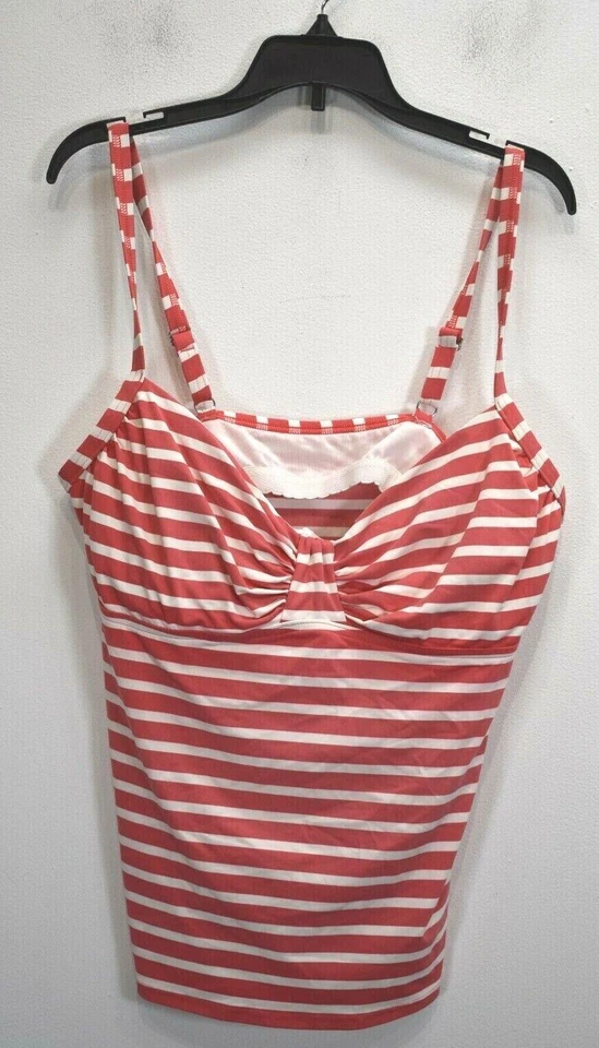 Lands End Niñas Rojo Blanco Rayas Camisola Top Mini Falda 2 Piezas Traje de Baño 10 Foto 3 de 4