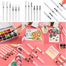 Round/Flat Water Brushes Watercolor Brush Pen...