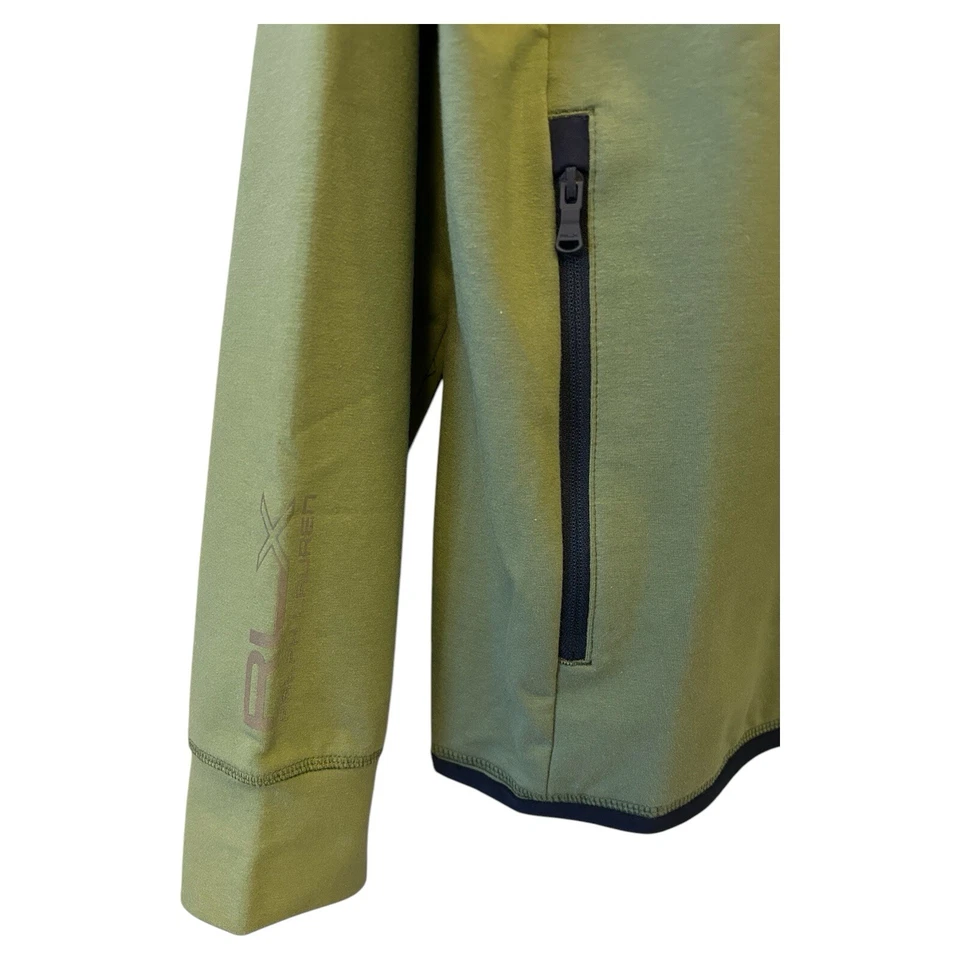 RALPH LAUREN RLX Performance Golf 1/2 Zip Hoodie Medium Green/Navy NWT $198 - Image 3 of 4