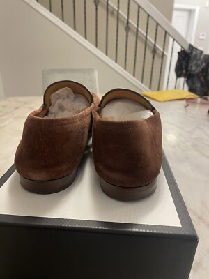 GUCCI Men\'s Brixton Bit Web Horsebit
Brown Suede Loafers Size 7 Gucci Brixton Suede Loafer in Brown for Men | Lyst main image 3