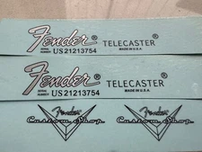 3Pcs US FENDER TELECASTER Custom Shop Guitar Waterslide Transfer Headstock Decal