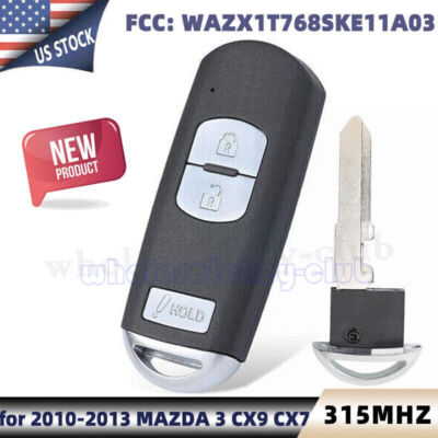 Keyless Entry Smart Remote Car Key Fob For MAZDA 3 CX-7 CX-9 WAZX1T768SKE11A03