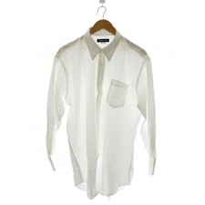 AQUASCUTUM Shirt S-M White Striped Pattern Button Down Collar Long Sleeve /LP