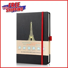 HARDCOVER WRITING JOURNAL NOTEBOOK Large Pocket Notes Ribbon Bookmark 192 Pages
