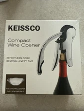 Keissco Compact Wine Opener Vertical Lever Corkscrew for Bottle Cutting