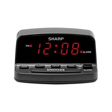 Digital Alarm Clock by Sharp Loud Alarm Snooze LED Display Black with Controls