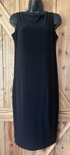 NORMA KAMALI Size Medium Black Sleeveless Lined Slinky Knee Length Dress