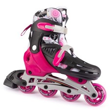 Adjustable Inline Skates for , 4 Wheel Skates, Pink, Medium, 2-6 US EUR 36-39