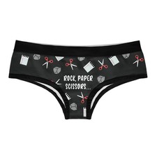 Womens Rock Paper Scissors Throat Punch Panties Funny Bikini Brief Graphic