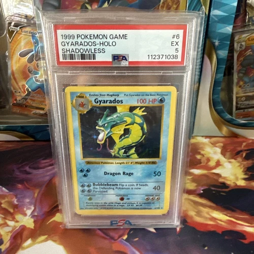 1999 POKEMON BASE SET SHADOWLESS #6 GYARADOS-HOLO PSA 5