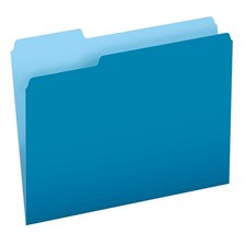 100 PCS Blue Two Tone Color File Folders Letter Size 1/3 Cut 152 1/3 BLU