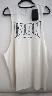 Under Armour 6006257-279 Men's Sz L Stone/Beige Project Rock Sleeveless Tank Top