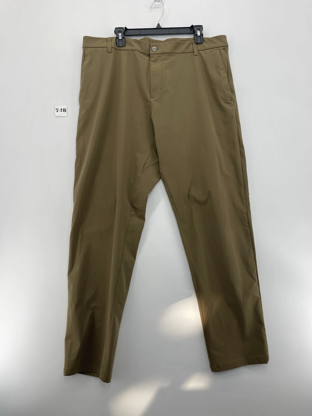 Lululemon Men's ABC Classic-Fit Warpstreme Brown Straight Pants Size 40 US