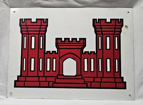 Vintage Porcelain Metal Sign Army Corp Of Engineers