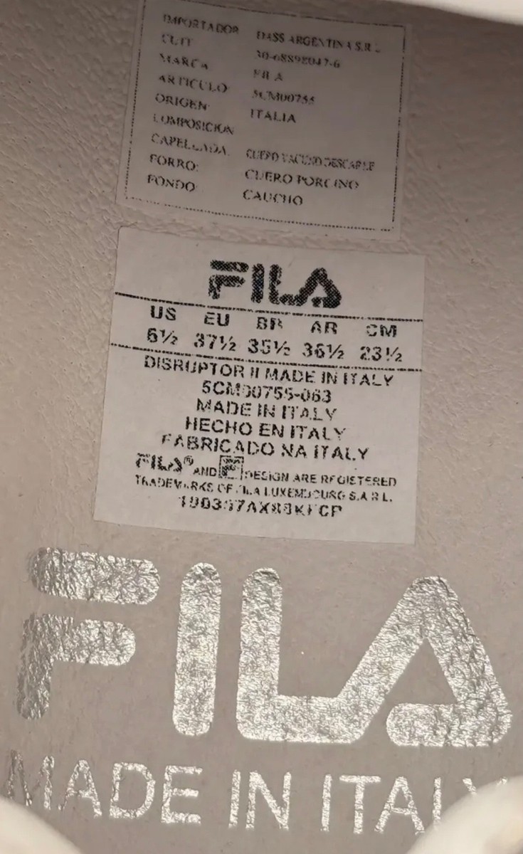 zapatillas fila disruptor mujer cuero made in Italy us 6 1/2 View 6
