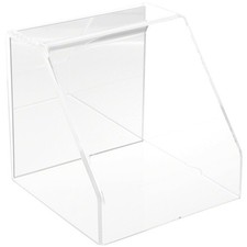Plymor Clear Acrylic Slanted Display Case with No Base Mirrored , 6" x 6" x 6"