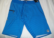 NEW VOLCOM sz 31 Lido Vertigo board shorts swim suit blue stripe