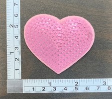 Pink Sequin Herat Embroidered Iron On Patch
