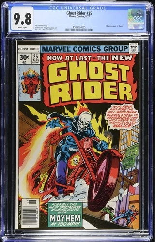 Ghost Rider #25 CGC 9.8 White Pages Highest Grade 1st Malice (1977)