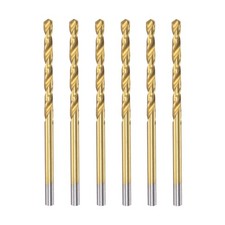 High Speed Steel Twist Drill Bit 2.7mm Fully Ground Titanium Coated 6 Pcs
