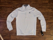 ADIDAS GOLF Men's 3 STRIPE 1/4 Zip Pullover Sweater Gray Melange Size Small NWT