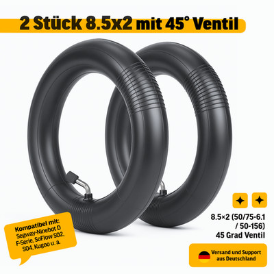 2x E-Scooter Schlauch 8.5 Zoll (8½×2) für Xiaomi M365 Pro Mi 3   45 Grad Venti