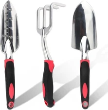 "Garden Tool Set, 3PCS Heavy Duty Aluminum Gardening Tools with Soft Non-Slip Er