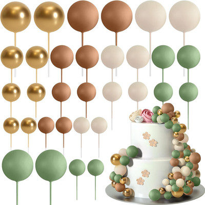 ASTARON 32 Stück Tortendeko Kugeln Cake Topper, Mini-Ballons Tortenaufleger Für