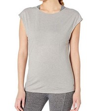 Athletic Shirt With Activewear Bra 2 Piece Set Wicking Grey / Purple Size XS