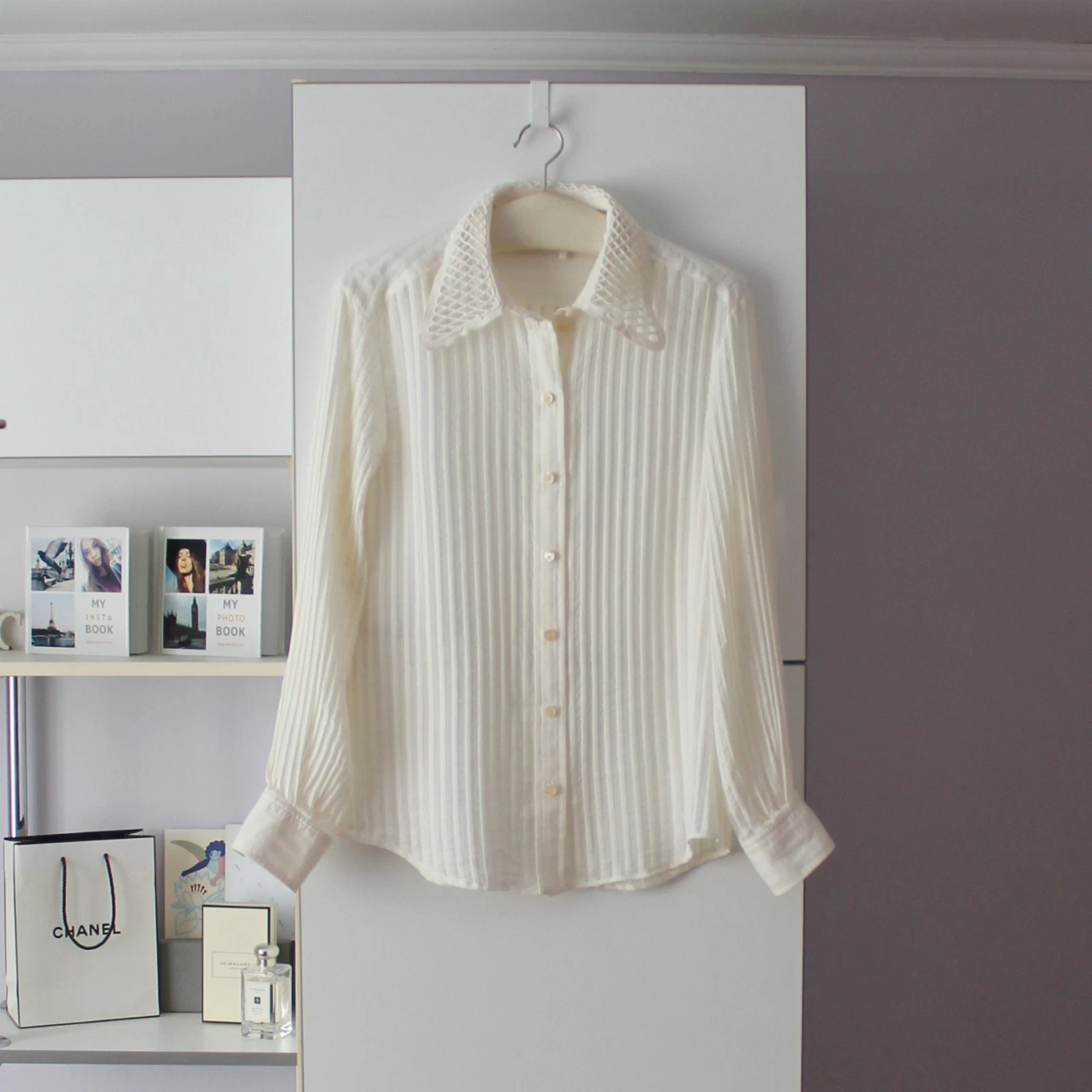 Chloe — Authentic Chloé Silk Striped Blouse Shirt Beige Size FR 38