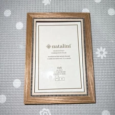 Natalini Wood Marquetry Picture Frame  Natural Wood Grain 4 X 6 New Handcrafted