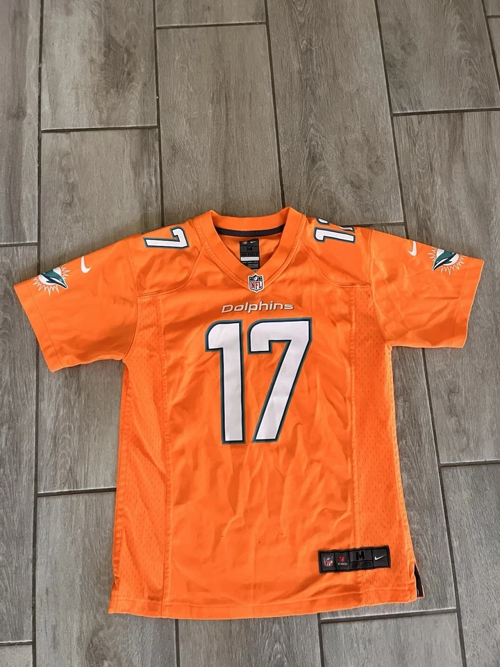Camiseta Nike NFL Auténtica Sobre el Campo Miami Dolphins #17 Naranja Niños Mediana Foto 3 de 4