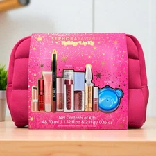 Sephora Favorites Lip Value Set Holiday 2025 10 Pc Bag Kit LIMITED EDITION New