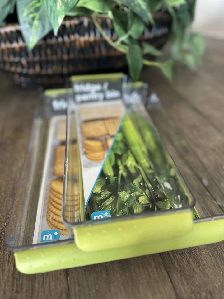 3 Refrigerator Organizer Bins Soft-grip Handles for Pantry, Fridge, Storage - Imagem 4 de 4